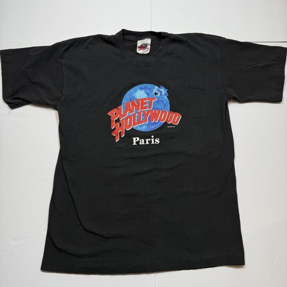 planet hollywood Other - Vintage Planet Hollywood Paris Shirt Mens Small Black Restaurant Souvenir Tee‎